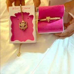 Betsey Johnson Fox Necklace and Bangle